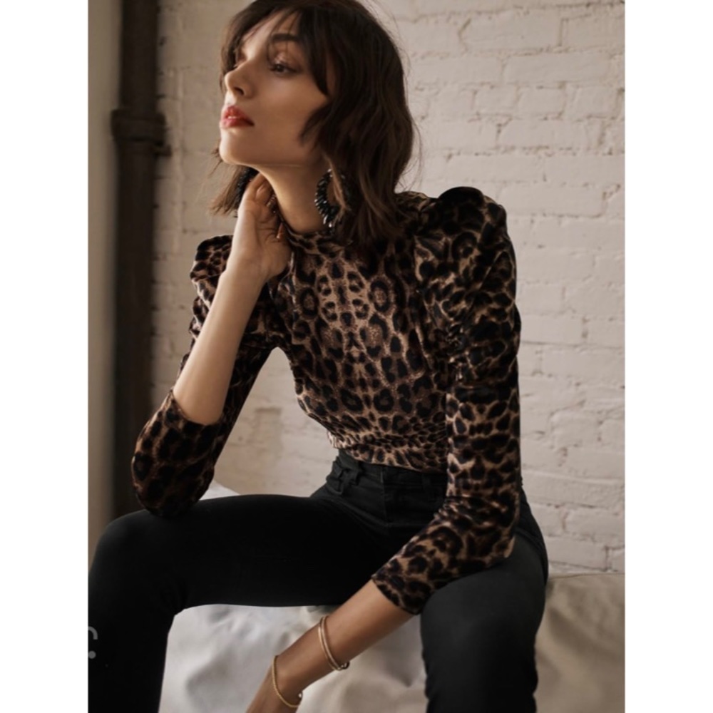 Lini Velvet Leopard Print Long Sleeve
